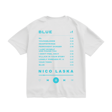 Load image into Gallery viewer, NICO LASKA - BLUE TRACKLIST SHIRT
